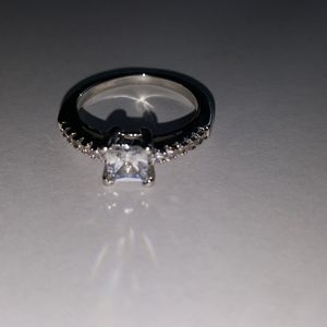 Silver and gemstone ring